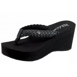 Cobian Women's Zoe Wedge Flip Flops Sandals Shoes - Black - 11 B(M) US