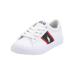 Polo Ralph Lauren Little Boy's Geoff Sneakers Shoes - White/Navy/Red - 1 M US Little Kid
