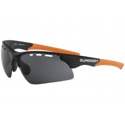 Superdry Men's SDS Sprint Sport Wrap Sunglasses - Black Orange/Grey   104 - Lens 62 Bridge 15 Temple 121mm