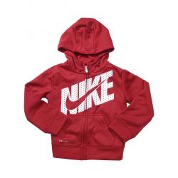 Nike Toddler/Little Boy's Logo Therma Zip Front Hooded Sweatshirt - Gym Red - 2T