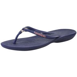 Havaianas Women's Ring Flip Flops Sandals Shoes - Navy Blue - 11 12 B(M) US/9 10 D(M) US