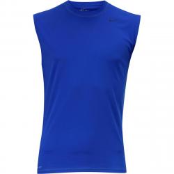 Nike Men's Solid Sleeveless Dri Fit Rash Guard Shirt - Hyper Cobalt - Small