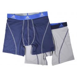 Adidas Men's 2 Pc Sport Performance Climalite Boxer Briefs Underwear - Night Indigo/Light Onix - X Large