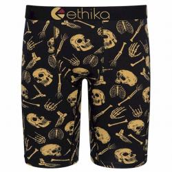 Ethika Men's The Staple Fit Bones N Bones Long Boxer Briefs Underwear - Black - Small