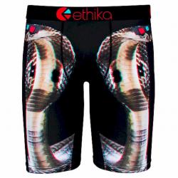 Ethika Men's The Staple Fit Cobra Dimension 3D Long Boxer Brief Underwear - Black - Large