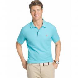 Izod Men's The Advantage Solid Color Short Sleeve Polo Shirt - Blue Radiance - Small