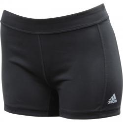 Adidas Techfit Boyshort Black/White/Matte Silver Stretch Climalite Shorts - Large