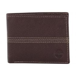 Timberland Men's Textured Genuine Leather Bifold Wallet - Red