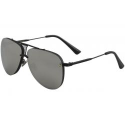 Yaaas! F97303 Fashion Pilot Sunglasses - Black/Silver Mirror   A - Medium Fit