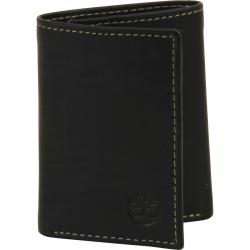 Timberland Men's Hunter Genuine Leather Tri Fold Wallet - Black