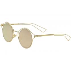 Yaaas! Women's 6642 Fashion Round Sunglasses - Gold/Pink Flash   B - Lens 51 Bridge 19 Temple 140mm