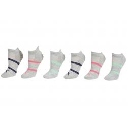 Puma Women's 6 Pairs Color Stripe Low Cut Athletic Socks - Grey - 9 11 Fits 5 9.5