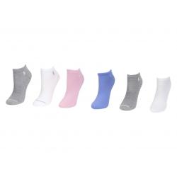 Polo Ralph Lauren Women's 6 Pairs Textured Sole Ankle Socks - Grey - 9 11 Fits 4 10.5