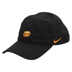Nike Toddler/Little Kid's Swoosh Patch Strapback Cotton Baseball Cap Hat - Black/Black w/Swoosh Box Patch - 2/4T