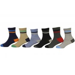 Jefferies Socks Toddler/Little Boy's 6 Pairs Multi Stripe Crew Socks - Multi - Small; Fits Shoe 9 1 (Little Kid)