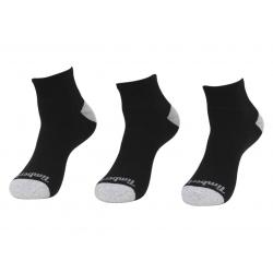 Timberland Men's 3 Pairs Cushioned Quarter Crew Socks - Black - One Size Fits Most