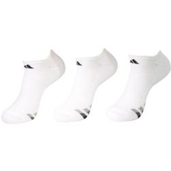 Adidas Men's 3 Pc Climalite No Show Compression Socks - White/Black/Granite/Light Onix - Fits 6 12