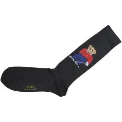 Polo Ralph Lauren Men's Golfer Bear Socks - Black - 10 13 Fits Shoe 6 12.5
