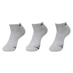 Adidas Men's 3 Pc Climalite Compression Low Cut Socks - Heathered Light Onix/Black/Granite/Tech Grey - Fits 6 12