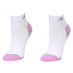 Adidas Women's 3 Pc Superlite Compression Low Cut Socks - White/Mono Pink Pink Glow Marl/Light Onix - Fits 5 10