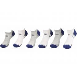 Skechers Men's 6 Pairs Low Cut Socks - White/Navy - 10 13 Fits 6 12