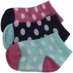 Stride Rite Infant/Toddler Girl's 3 Pack Melissa Dots Skid Proof Socks - Multi - Sock 5 6.5; Fits Shoe 3 7 (Toddler)