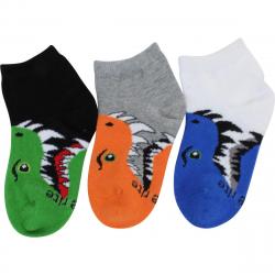 Stride Rite Toddler Boy's 3 Pack Bite Animal Faces Crew Socks - Multi - 6 7.5 Fits Shoe 7 10