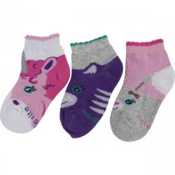 Stride Rite Toddler/Little Girl's 3 Pack Animal Faces Crew Socks - Multi - 8 9.5 Fits Shoe 13 4
