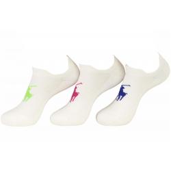 Polo Ralph Lauren Women's 3 Pairs Pony Logo Double Tab Low Cut Socks - White - Sock 9 11; Fits Shoe 4 10.5