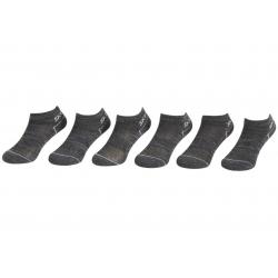 Skechers Boy's 6 Pairs Low Cut Socks - Black/Gray - 5 6.5 Fits 4 8.5