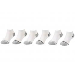 Skechers Boys 6 Pairs Logo Toe Low Cut Socks - White - 7 8.5 Fits 9 3.5
