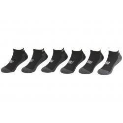 Skechers Boy's 6 Pairs Stripe Low Cut Socks - Black - 7 8.5 Fits 9 3.5