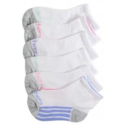 Skechers Toddler Girl's 6 Pairs Anklets Socks - White/Pastel - 2T 4T