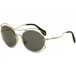 Miu Miu Women's SMU50S SM/U50S Fashion Sunglasses - Pale Gold Black/Grey   ZVN 9K1 -  Lens 57 Bridge 19 Temple 140mm