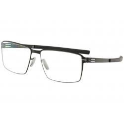Ic! Berlin Men's Eyeglasses Jens K. Full Rim Flex Optical Frame - Black - Lens 55 Bridge 16 Temple 145mm