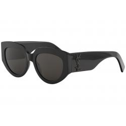 Saint Laurent Women's Rope SL M26 Fashion Square Sunglasses - Black/Grey   002 - Lens 54 Bridge 20 Temple 145mm