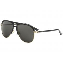 Gucci Women's GG0292S GG/0292/S Fashion Pilot Sunglasses - Black Gold/Grey Polarized   002 - Lens 60 Bridge 16 Temple 140mm