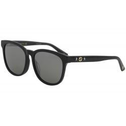 Gucci Women's GG0232SK GG/0232/SK Fashion Round Sunglasses - Black/Grey Grey Mirror   002 - Lens 56 Bridge 17 Temple 145mm