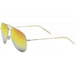 Saint Laurent Men's Classic 11 Rainbow Pilot Sunglasses - Silver Ivory/Multi Color Nylon Mirror   006  - Lens 59 Bridge 14 Temple 145mm