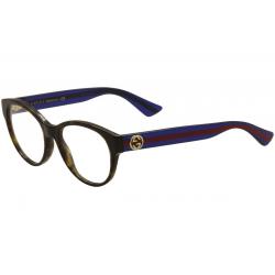 Gucci Women's Eyeglasses GG0039O GG/0039O Full Rim Optical Frame - Havana/Blue/Red   003 - Lens 52 Bridge 18 Temple 140mm