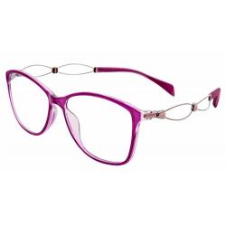 Line Art Women's Eyeglasses XL2101 XL/2101 Full Rim Titanium Optical Frame - Purple   PU - Lens 52 Bridge 14 Temple 135mm