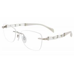 Charmant Line Art Women's Eyeglasses XL2108 XL/2108 Rimless Optical Frame - White   WP - Lens 51 Bridge 17 Temple 135mm
