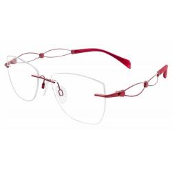 Charmant Line Art Women's Eyeglasses XL2104 XL/2104 Rimless Optical Frame - Red   RE - Lens 52 Bridge 17 Temple 135mm