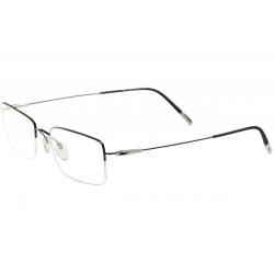 Silhouette Men's Eyeglasses Dynamics Colorwave Nylor 5496 Half Rim Optical Frame - Black/Silver   9040 - Lens 53 Bridge 19 Temple 145mm