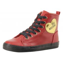 Love Moschino Women's Heart Logo Sneakers Shoes - Red/Black - 8 B(M) US/38 M EU