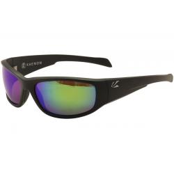 Kaenon Men's Capitola 042 Polarized Wrap Fashion Sunglasses - Matte Black/SR 91 Coastal Green Mirror   B12 - Lens 64 Bridge 18 Temple 14