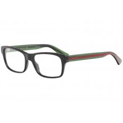 Gucci Men's Eyeglasses GG0006O GG/0006/O Full Rim Optical Frame - Black/Green/Red   002 - Lens 53 Bridge 18 Temple 145mm