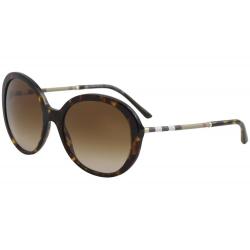 Burberry Women's BE4239Q BE/4239/Q Fashion Round Sunglasses - Dark Havana/Brown Gradient   3002/13 - Lens 57 Bridge 19 Temple 140mm