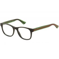 Gucci Men's Eyeglasses GG0004O GG/0004O Full Rim Optical Frame - Black/Green/Red   002 - Lens 53 Bridge 19 Temple 145mm