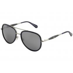 Roberto Cavalli Women's RC1022 RC1022 Fashion Pilot Sunglasses - Matte Blue Silver/Smoke Mirrored   91C - Lens 58 Bridge 18 Temple 140mm